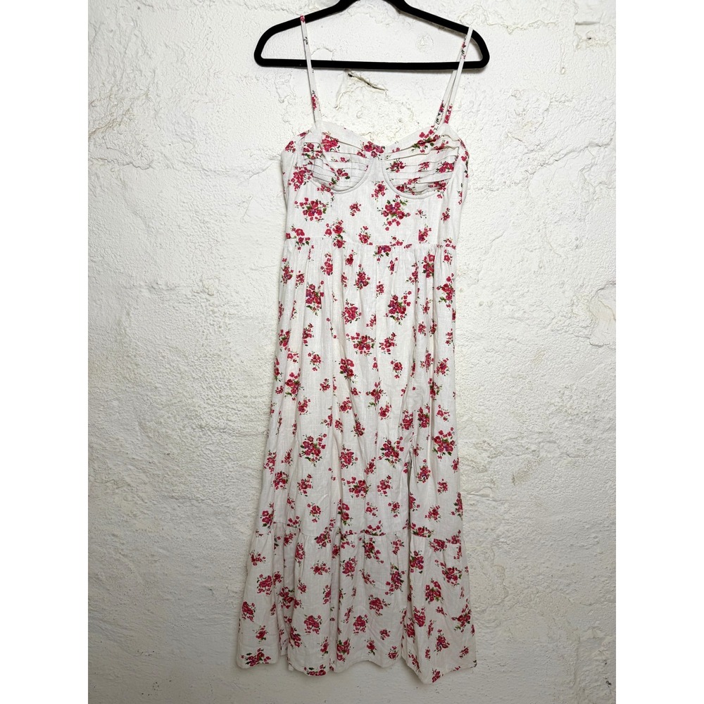 ASTR The Label Tiered Floral Pleated Bust Fit Flare Sundress Size M Cottagecore